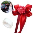 thumbnail image 1 of 6PCS Wedding Car Flower Artificial Ribbon Flower Wedding Car Decor with Tape, 1 of 10