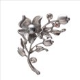 thumbnail image 4 of Broche en Forme de Feuilles Style Rétro pour Femmes avec Décor en Cristal Argent Mat, 4 of 6