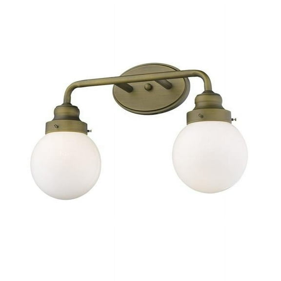 11.75 x 18 x 6.75 in. Portsmith 2-Light Raw Brass Vanity Light