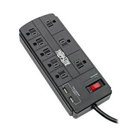 UPC: 0037332223449 | Tripp Lite TLP88USBB Protect It! 8-Outlet Surge Protector with 2 USB Ports 8ft Cord (Without Telephone/Modem)