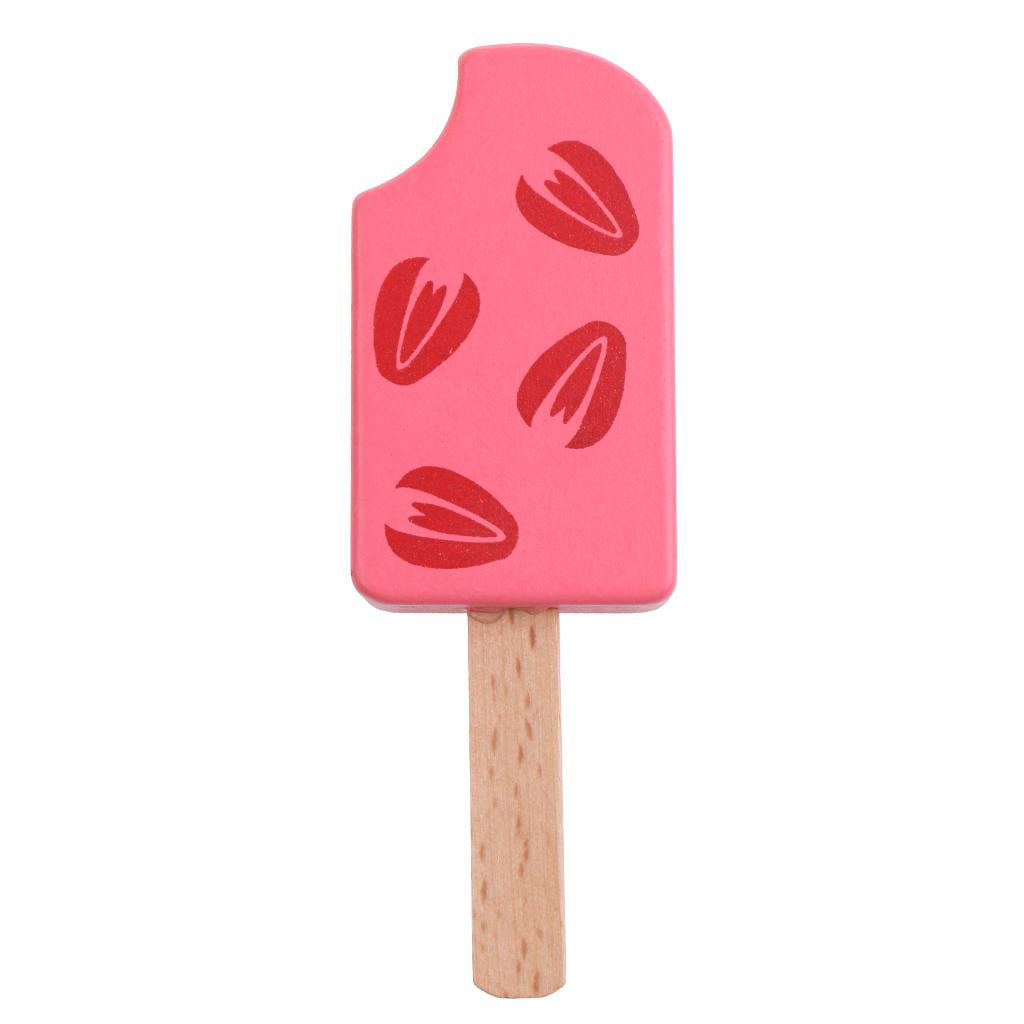 Details about   Wooden Strawberry Popsicle Kitchen Food Toy Kids Boys Girls Pretend Play Toy 