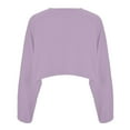 thumbnail image 3 of SUYOLL Women's Pullover Sweatshirt Solid Color Crew Neck Sweatshirt Long Sleeve Sports Knitted Sweatshirt Fashion Pullover Tops, 3 of 4