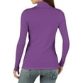 thumbnail image 4 of Women’s Long Sleeve Turtleneck Top Stretchy Lightweight Pullover Basic Layer Slim Fit Shirt for Daily Wear Purple L, 4 of 4