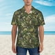 thumbnail image 2 of Balery Green Skulls Camisas hawaianas de manga corta para hombre, camisas playeras de corte holgado, camisas de vacaciones con botones,Small, 2 of 7