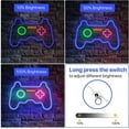 thumbnail image 3 of Letreros LED de neón para gamepad: decoración de pared regulable para salas de juegos, dormitorios y salas de estar. Regalos geniales para niños, niñas y adolescentes., 3 of 8