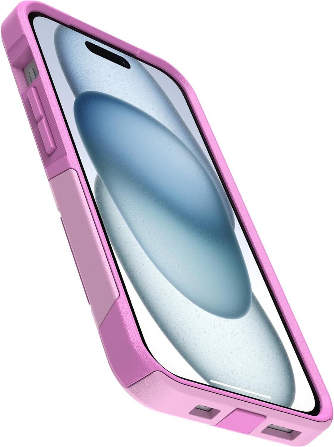 OtterBox iPhone 15, iPhone 14, & iPhone 13 Only - Commuter Series Case - Run Wildflower Pink - Slim & Tough - Pocket-Friendly - with Port Protection - Non-Retail Packaging