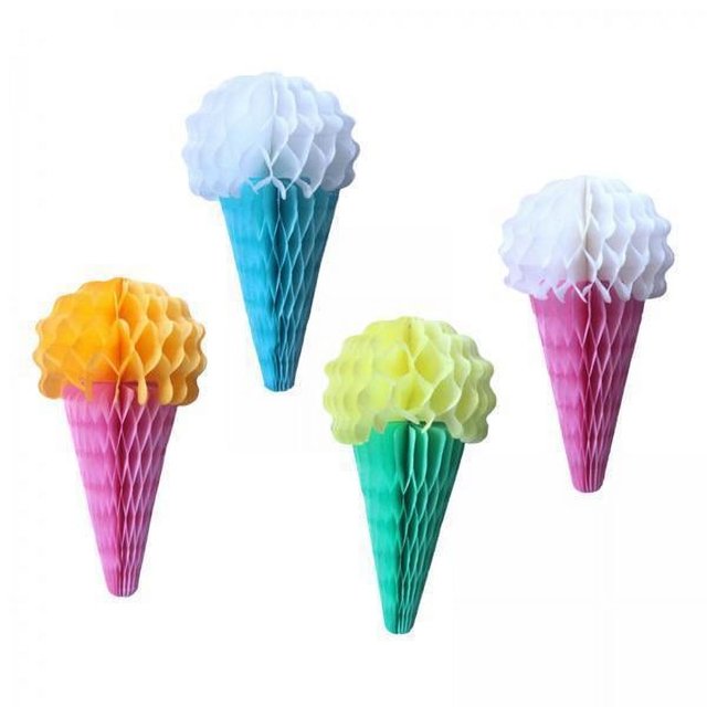 Decoraciones de helados,Decoración de helado en forma de panal Decoración para fiestas,Adornos de papel para helados Centros de mesa Manualidades,Decoración para fiestas Muebles creativos