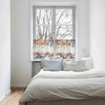 thumbnail image 4 of Fall Pumpkin Tier Curtains 24 Inch Length, Thanksgiving Watercolor Blue Orange Leaves Rod Pocket Kitchen Tier Curtains 2 Panels, Farmhouse Small Window Treatment Tiers for Cafe Bathroom, 27.5"x24", 4 of 5
