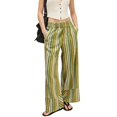 thumbnail image 2 of Stralyhd Wide Leg Pants Women Business High Waist Palazzo Pants Summer Casual Trousers Pleated Loose Pant with Pockets Green S, 2 of 5