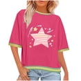 thumbnail image 3 of WRKEKC Short Sleeve Shirts for Women, Summer T-Shirts for Women, Women's Summer Casual Comfortable Printed Round Neck Short Sleeve Tops, 3 of 7