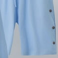 thumbnail image 5 of Yusimy Men's Solid Color 2-Piece Linen-Like Hoodie Short Set Button Long Sleeve Elastic Waist Drawstring Pocket Casual, 5 of 6