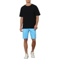 thumbnail image 2 of INSPIRE CHIC Plaid Shorts for Men's Flat Front Color Block Checked Shorts with Pockets 30 Blue, 2 of 6