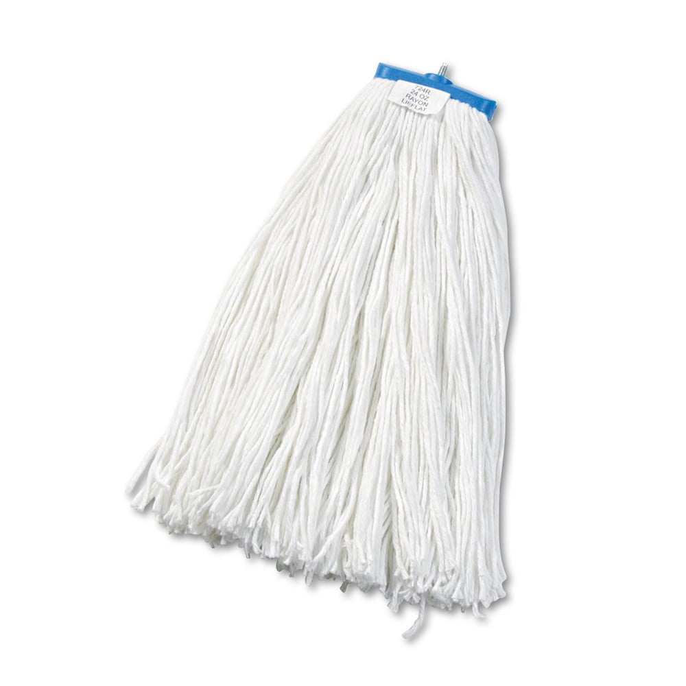 24 oz. Rayon Cut-End Lie-Flat Wet Mop Head - White