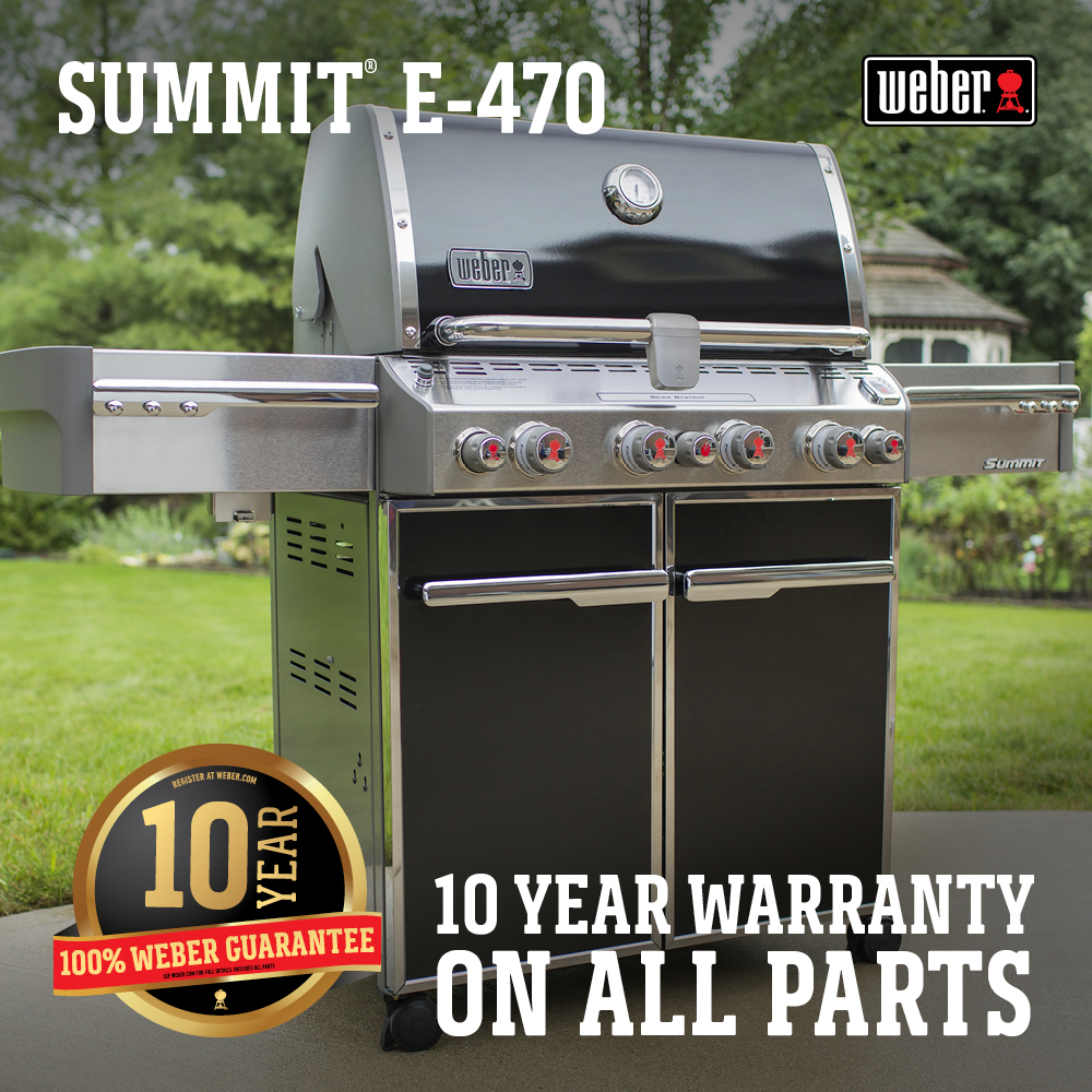 Weber Summit E-470 4-Burner Propane Gas Grill in Black with Built-In Thermometer and Rotisserie - image 5 of 23
