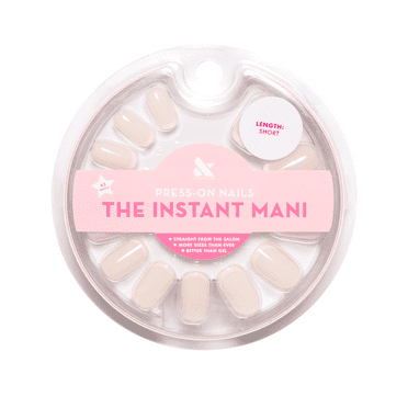 Olive & June Instant Mani Squoval Short Press-On Nails, Classic French, Pink, 42 Ct