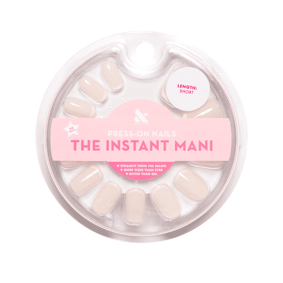 Olive & June Instant Mani Short Squoval Press-on Nails, Classic French, Pink, 42 Pieces