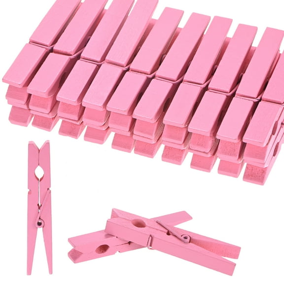 30-Pack Colored Clothespins Wooden, 2.8 Inch/72mm Colorful Clothes Pins for Hanging Clothing/Crafts[Pink]