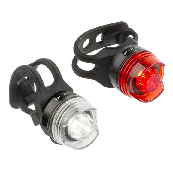 M-Wave Apollo Mini A Battery Lights with Red and Clear LED's, Pair