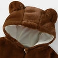 thumbnail image 4 of Toddler Boy Girl Sherpa Fleece Jacket Cute Bear Hoodie Jacket Zip Up Thick Warm Cozy Outerwear with Pockets Fall Winter, 4 of 4