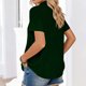 thumbnail image 3 of Mujeres Manga Corta Tops Casual Color Sólido Bolsillo Manga Corta Blusa Botón Arriba Cuello de Giro Casual Blusas de Manga Corta para Mujeres, 3 of 6
