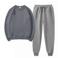 thumbnail image 2 of Admvng 2 Piece Sets for Women Plus Size Solid Sweatshirt Casual Sports Baggy Fall Fashion Sweatpants with Pockets Outfits Sweatsuit S-3XL, 2 of 4