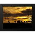 thumbnail image 2 of Aledanda 14x12 Black Modern Framed Museum Art Print Titled - Horses at Sunset, 2 of 5