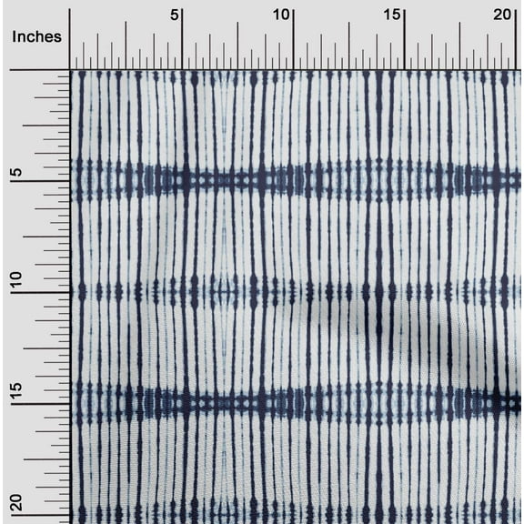 oneOone Cotton Poplin Twill Dark Navy Blue Fabric Stripe Shibori Dress Material Fabric Print Fabric By The Yard 56 Inch Wide