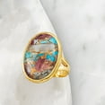 thumbnail image 6 of Ross-Simons Oval Kingman Turquoise Ring in 18kt Gold Over Sterling, Women's, Adult, 6 of 7