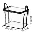 thumbnail image 3 of Large Clear Thick Plastic Storage Box with Hinged Lid, Stackable Collapsible Organizer Container for Books Files Magazines, Heavy Duty Book Storage Bin for Bedroom Office Dorm(Black，Medium,6PCS), 3 of 9