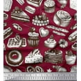 thumbnail image 1 of Soimoi Rayon Fabric Cupcake,Donut & Cookies Food Fabric Prints By Yard 56 Inch Wide, 1 of 1