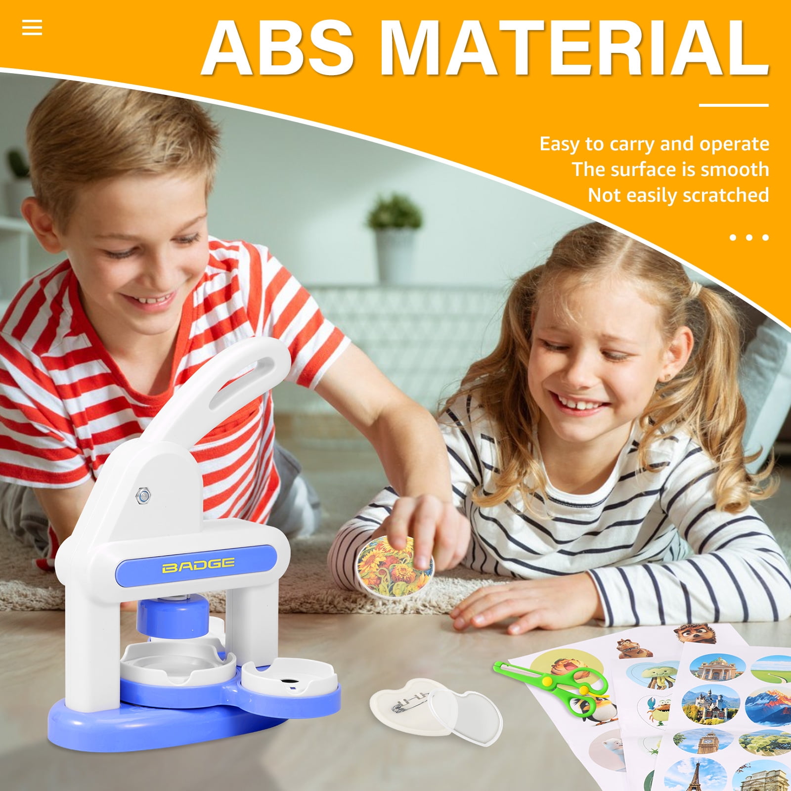 ABS Badge Making Kit Cultivate Creativity Pin Maker Kit Foster Hand On Skill Badge Maker Machine Add Fun DIY Machine for Children