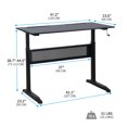 thumbnail image 4 of PC Laptop Desk Writing Study Table Office Desk Standing Desk with Crank Handle, 4 of 8