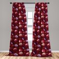 thumbnail image 2 of Macaroon Window Curtains, Colorful Pattern of French Dessert with Berries Cookie Fun Pastry, Lightweight Decor 2-Panel Set with Rod Pocket, Pair of - 28"x63", Ruby Dark Coral Lavender, by Ambesonne, 2 of 3