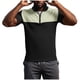 thumbnail image 4 of Ceisia Men's Slim Fit Short Sleeve Half-Zip Color-Blocked Top Waffle-Knit Texture Spring Summer Shirt Gift, 4 of 6
