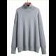 thumbnail image 1 of Suéter de Larga y Cuello Alto para Mujer, Estilo Informal, Holgado, de Punto Grueso, para Otoño e Invierno. Gris L, 1 of 7