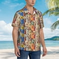 thumbnail image 2 of Cauagu Funny Dogs Family Print Hawaiian Shirt for Men,Casual Short Sleeve Button Down Shirts Summer Beach Men's Regular-Fit Short-Sleeve Print Shirt -Medium, 2 of 6