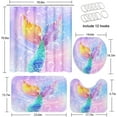 thumbnail image 5 of Mermaid Galaxy Unicorn Bathroom Sets with Shower Curtain and Rugs and Accessories, Space Cool Fish Shower Curtain Sets, Kids Abstract Fantasy Shower Curtains for Bathroom Decor 4 Pcs, 5 of 8