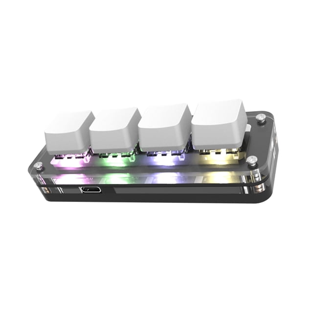 RGB LED Teclas programables portátiles Piezas de actualización Teclas de estándar OSU de 4 teclas para programación de Vista Dibujo de Blanco Sunnimix Mini teclado