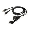 thumbnail image 3 of Dashboard Mount Extension Cable, Flush Panel Dashboard Mount Cable Data Transfer Non Deform PC Compound Impact Resistance USB 2.0  For Boat Motorcycle, 3 of 8