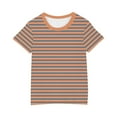thumbnail image 3 of SHTXOZHI Boys Girls Short Sleeve Striped T-Shirts Kids Round Neck Color Block Casual Tee Summer Tops, 3 of 4