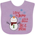 thumbnail image 3 of Inktastic Christmas Let It Snow Cute Snow Man with Snowflakes Boys or Girls Baby Bib, 3 of 4