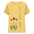 thumbnail image 5 of Fall Clothes for Women 2026 Linen Classic Teacher Outfit Stretchy Blouses Dressy Casual Vacation Clothes, Yellow,L, 5 of 5