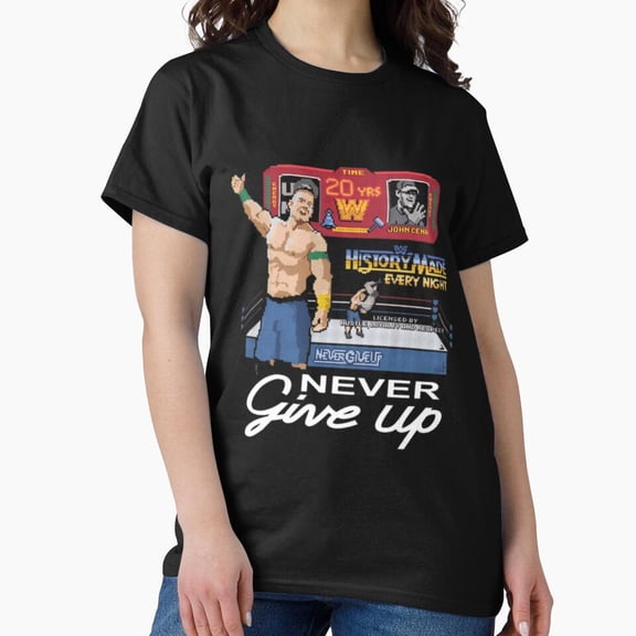 John Cena 20 Years Never Give Up WWE Retro Fan Gift Unisex T-Shirt, up to size 5XL