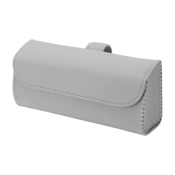 Unique Bargains Car Sunglasses Case Magnetic Universal Car Visor Eyeglasses Holder Storage Box PU Grey 17x5cm 1 Pcs