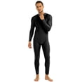 thumbnail image 2 of Xnihocha Men's Jumpsuit Spandex Long Sleeve One Piece Unitard Zentai Bodysuit Dancewear Zipper Catsuit Black 2XL, 2 of 7