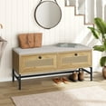 thumbnail image 5 of Rattan Shoe Cabinet and Shoe Bench,Farmhouse Wood Entryway Shoe Storage Bench for Hallway and Bedroom, 5 of 5