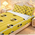 thumbnail image 3 of Erosebridal Cute Bee Zipper Twin Comforter Sets with Fitted Sheet and 2 Pillowcases,Cartoon Wildlife Theme Zipper Bedding Set,Yellow Black,4pcs, 3 of 8