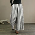 thumbnail image 2 of Bjutir Womens Sweatpants Fashion Women Casual Stripe Print Elastic Waist Pocket Wide Leg Pants Trousers, 2 of 5