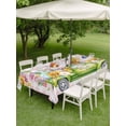 thumbnail image 3 of Spring Easter Outdoor Tablecloth - 60x84 Inch Rectangle Dining Table Cover, Colorful Eggs Floral Truck Butterflies Pink Plaid Waterproof Outdoor Table Cloth with Umbrella Hole & Zipper for Patio, 3 of 7
