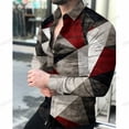 thumbnail image 1 of Camisas hawaianas de manga larga con estampado tridimensional 3D, camisas de solapa, camisas de moda para hombres, blusas de playa geométricas, ropa de lujo para hombres, 1 of 6